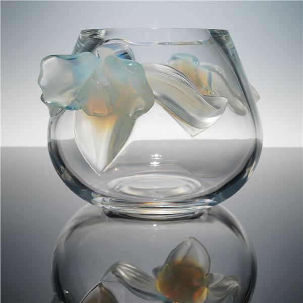 Lalique Crystal Vase, Orchidee