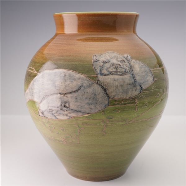 Dennis Chinaworks by Sally Tuffin Trial Vase, Otters