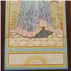 Image 4 : Minton China Works Framed Woman and Peacock 3-Tile Panel
