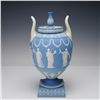Image 1 : Wedgwood Jasperware Light Blue Vase and Cover, Apollo and The Nine Muses