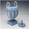 Image 6 : Wedgwood Jasperware Light Blue Vase and Cover, Apollo and The Nine Muses