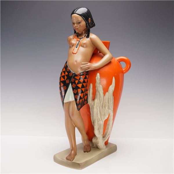 Lenci Sculptural Figural Vase by Abele Jacopi, Abyssinian Girl