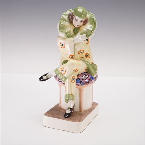 Goldscheider Colorway Figurine by Rudolf Podany, Fashionable Pierrette