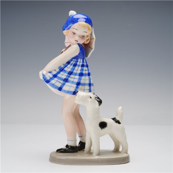 Goldscheider by Claire Weiss Girl with Terrier Porcelain Figurine