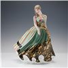 Image 1 : Prototype Royal Doulton Figurine, Lady in Green and Gold Striped Gown