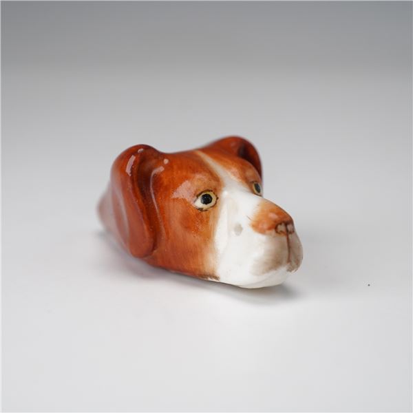 Royal Worcester Antique Dog Head Whistle
