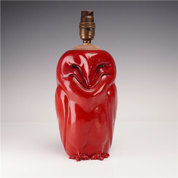 One-of-a-Kind, Unrecorded Royal Doulton Flambe Owl Lamp