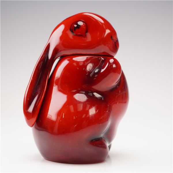 Rare Unrecorded Royal Doulton Flambe Lop-Eared Rabbit with Hinged Head