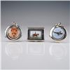 Image 1 : 3pc Sterling Silver Pictorial Lockets and Box, Animal and Plane Motif