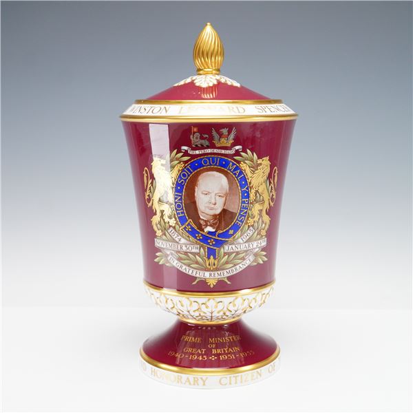 Spode Porcelain Commemorative Vase and Lid, Sir Winston Churchill
