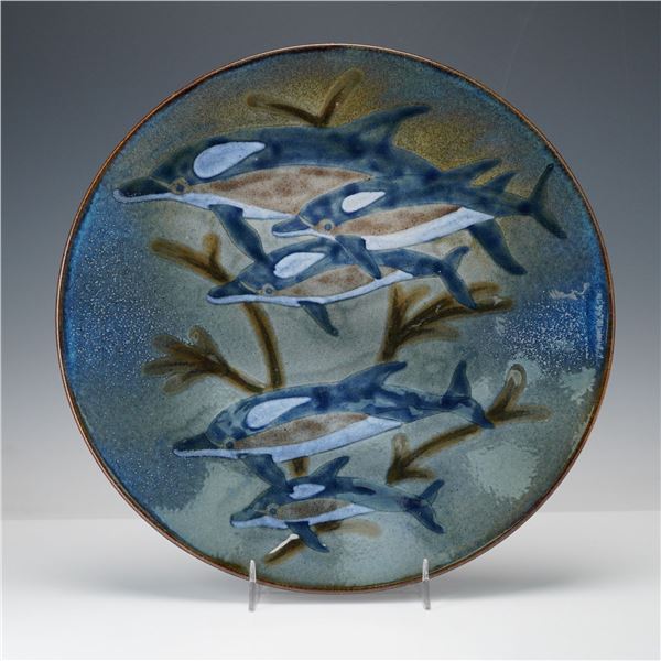 Cobridge Stoneware Charger, Dolphins