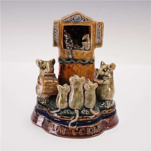 Doulton Lambeth by George Tinworth Stoneware Figural Grouping, Playgoers