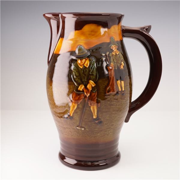 Royal Doulton Large Sized Kingsware Jug, Golfers