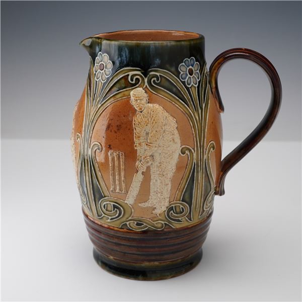 Doulton Lambeth Stoneware Cricket Pitcher