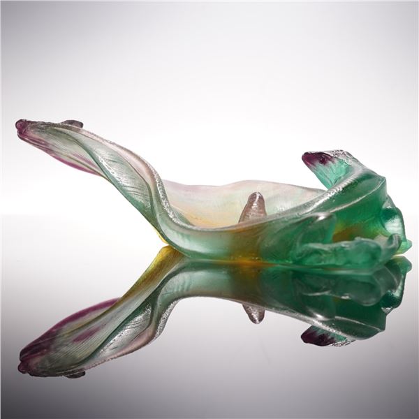 Daum Pate de Verre Tray, Lizard and Butterfly