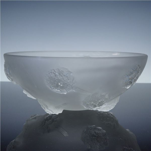 Rene Lalique Tournon Frosted and Molded Center Glass Bowl