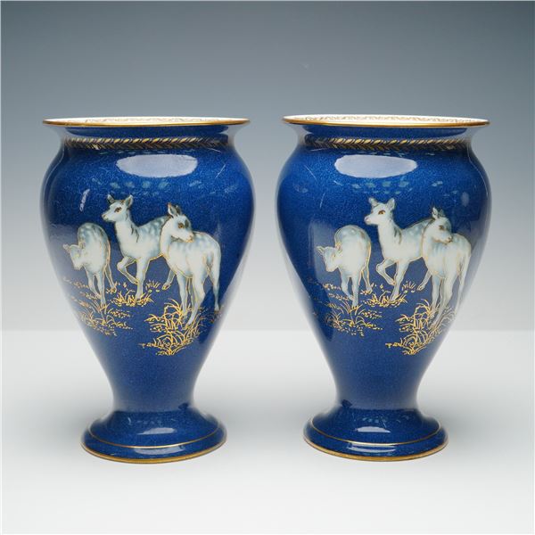 Pair of Wedgwood Lustre Powder Blue Bone China Vase, Z5183