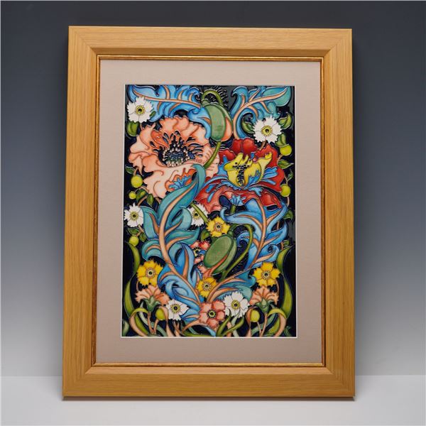 Moorcroft Pottery by Rachel Bishop Framed Plaque, Flower
