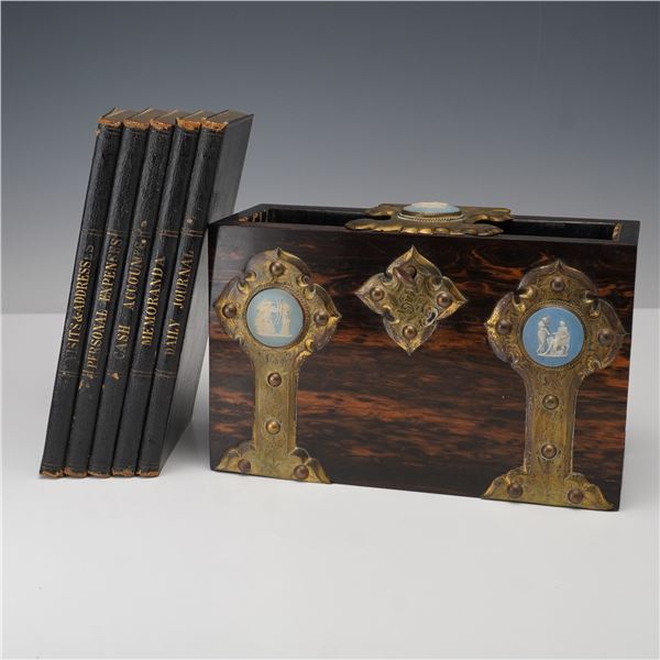 Manoah Rhodes Victorian Gilt Metal Mounted Calamander Desk Book Holder