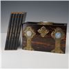 Image 1 : Manoah Rhodes Victorian Gilt Metal Mounted Calamander Desk Book Holder