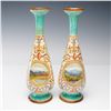Image 1 : Pair of Doulton Lambeth by Esther Lewis Landscape Motif Faience Vases