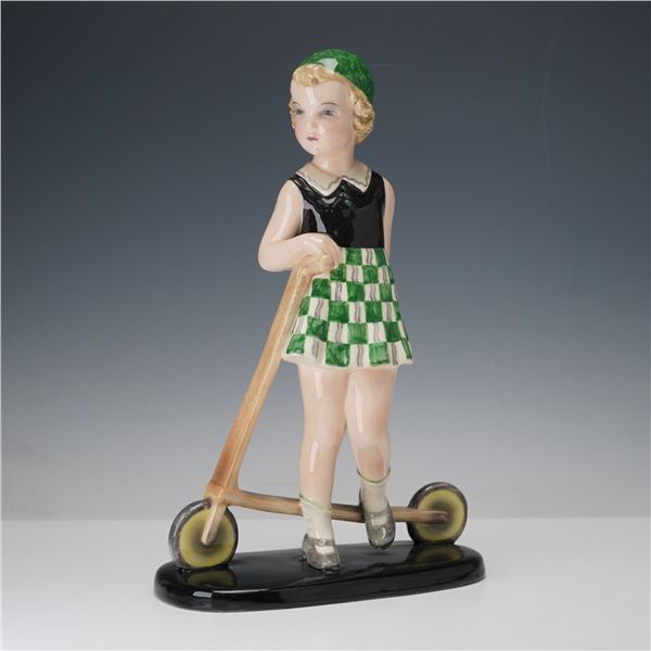 Goldscheider by Dakon Figurine, Young Girl with Scooter 7406