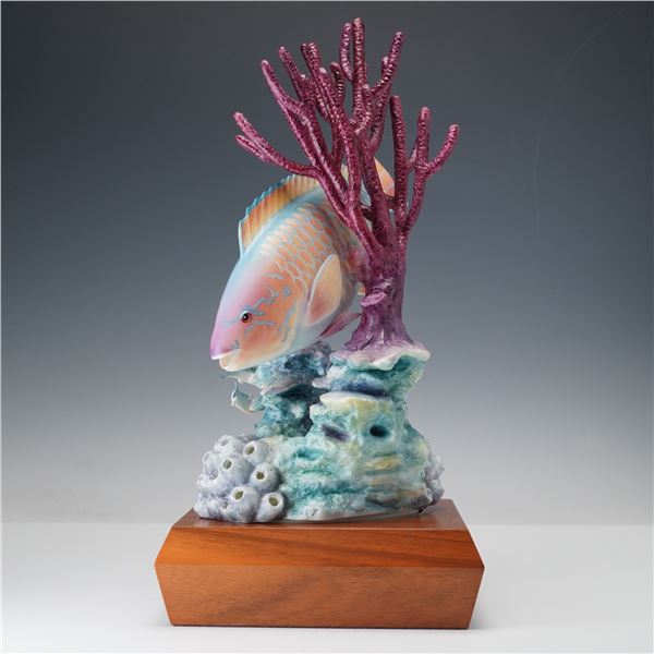 Royal Worcester by Ronald van Ruyckevelt Figurine,  Rainbow Parrotfish