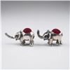 Image 2 : 2pc Miniature Elephant Sterling Silver Pin Cushions
