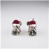 Image 3 : 2pc Miniature Elephant Sterling Silver Pin Cushions