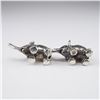 Image 4 : 2pc Miniature Elephant Sterling Silver Pin Cushions