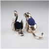 Image 2 : 2pc Miniature Sterling Silver Pin Cushions, Swan and Cat