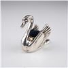 Image 3 : 2pc Miniature Sterling Silver Pin Cushions, Swan and Cat