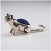 Image 5 : 2pc Miniature Sterling Silver Pin Cushions, Swan and Cat