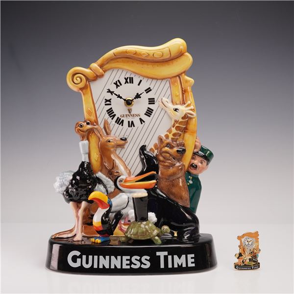Royal Doulton Guinness Time 250th Anniversary Clock and Pin