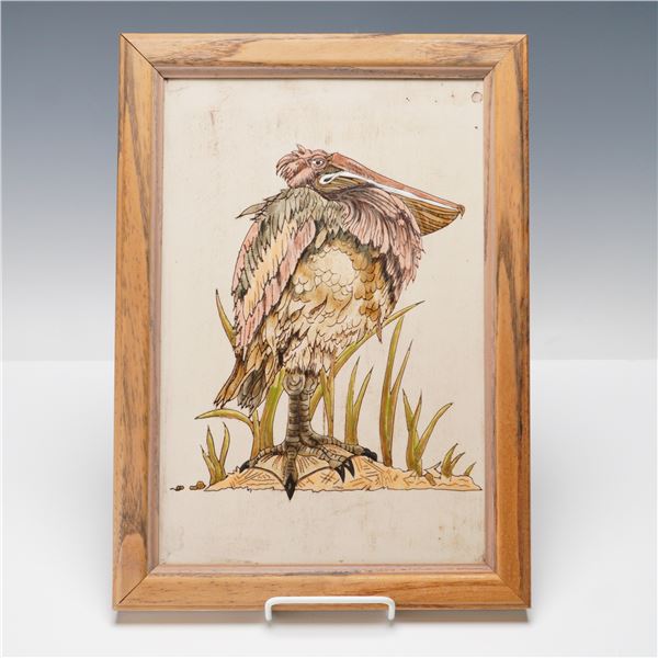 Cobridge Stoneware Framed Grotesque Bird Plaque