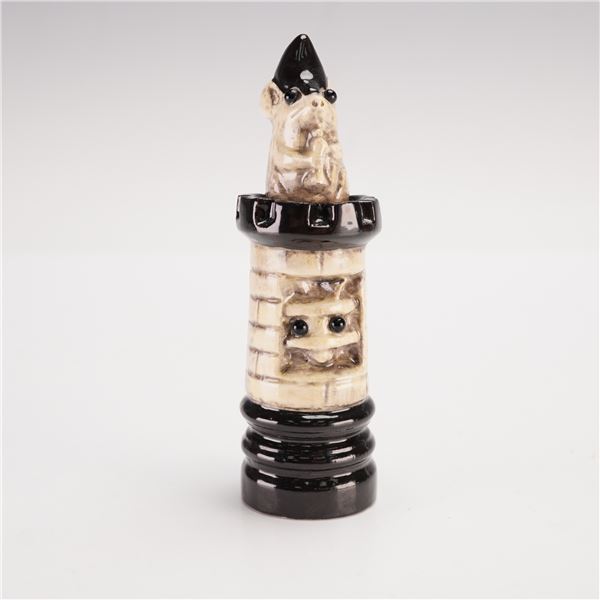 Doulton Lambeth by George Tinworth Mouse Chess Piece, Black Rook