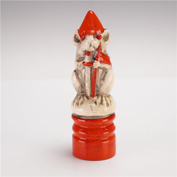 Doulton Lambeth by George Tinworth Mouse Chess Piece, Red Knight