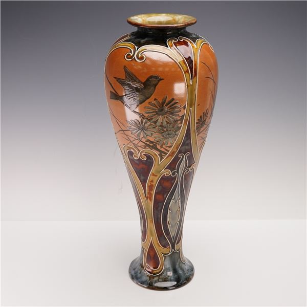 Doulton Lambeth by Florence Barlow Vase, Birds