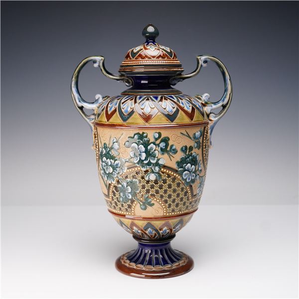 Doulton Lambeth by Eliza Simmance Stoneware Covered Vase