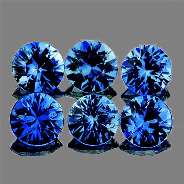 Natural  Blue Sapphire 6 Pcs [Flawless-VVS]