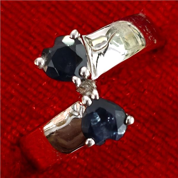 Silver Blue Sapphire(0.9ct) Ring