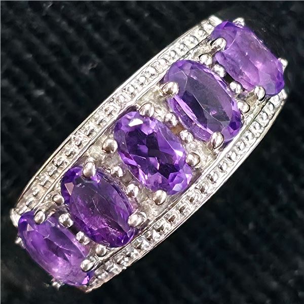 Silver Amethyst (1.35ct) Ring