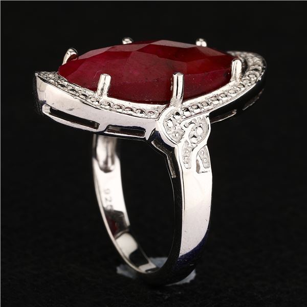 $150 stamped 925 7.59g, 9.80ct dyed ruby ring