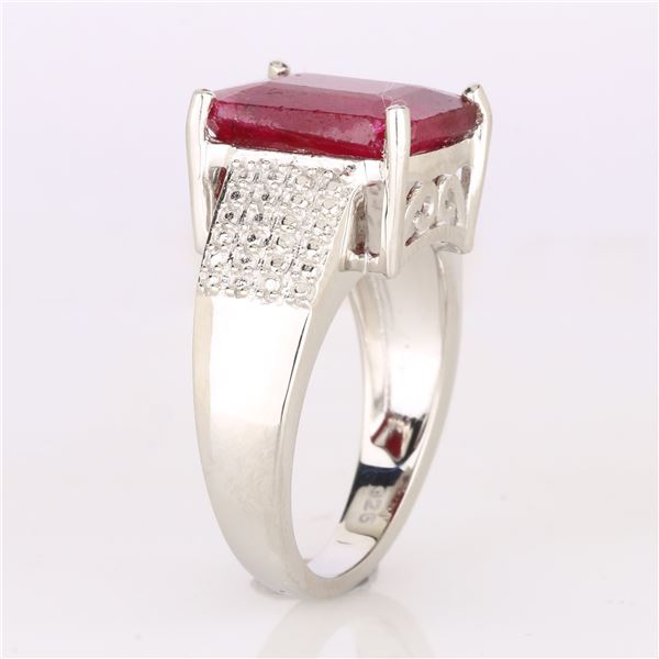 $150 stamped 925 6.10g, 6.80ct dyed ruby ring