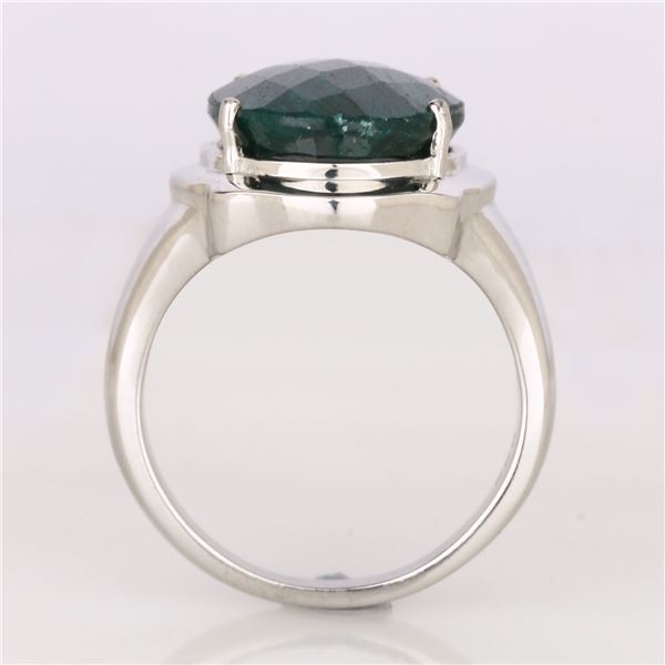 $150 stamped 925 6.98g, 7.40ct dyed emerald ring