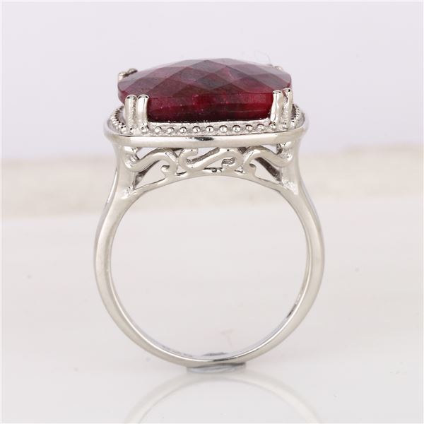 $150 stamped 925 7.30g, 13.00ct dyed ruby ring