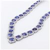 79.71 ctw Tanzanite and 19.78 ctw Diamond Platinum Necklace