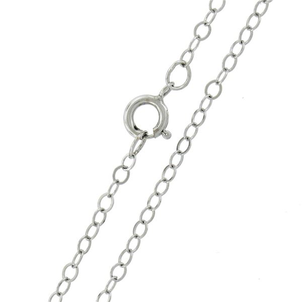 Chinchar Maloney 14k White Gold Uncut Purple Pendant on 18" Cable Link Chain