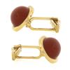 Image 6 : Vintage 14K Yellow Gold Oval Cabochon Bezel Set Carnelian Dual Swivel Cuff Links