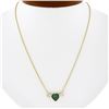 NEW 18k Gold 2.42 ctw GIA Bezel Heart Emerald & Diamond Pendant Chain Necklace